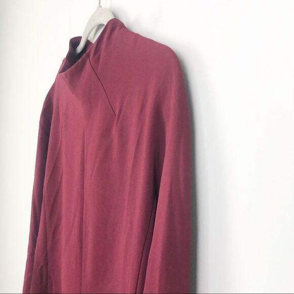 THEORY | Admiral Dolman Long Sleeve Shift Dress Deep Mulberry Size 6 - Picture 5 of 13